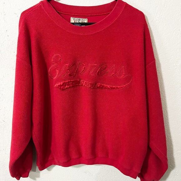 Vintage EXP Jeans‎ by Express Athletique Terry Ringer Oversized Sweatshirt - Picture 1 of 9